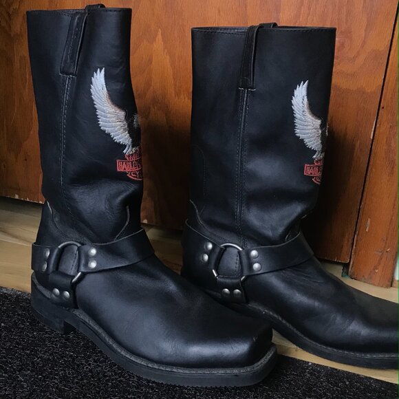 COPY - Harley Davidson Motorcycle Boots With Embroided Eagle Logo - Picture 3 of 7
